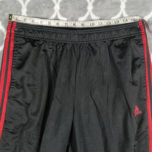 Adidas Track Pants Mens XL Black Red 3 Stripes Athletic Embroidered Logo Sport - Picture 4 of 8